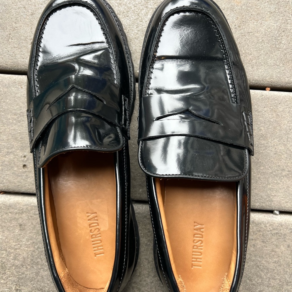 Thursday Boot Company Glossy Black Loafers